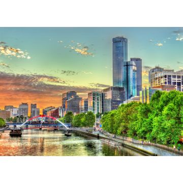 Lais Puzzle - Sonnenuntergang über dem Yarra River in Melbourne, Australien - 1.000 Teile