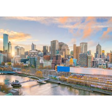 Lais Puzzle - Skyline von Melbourne in der Abenddämmerung - 1.000 Teile