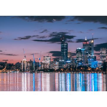 Lais Puzzle - Stadtlicht mit Sonnenuntergang und Mondaufgang zusammen in Perth - 1.000 Teile