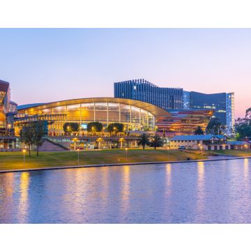 Lais Puzzle - Blick auf den Sonnenuntergang im Adelaide Convention Center am Ufer des Torrens in Australien - 40, 100, 200, 500, 1.000 & 2.000 Teile