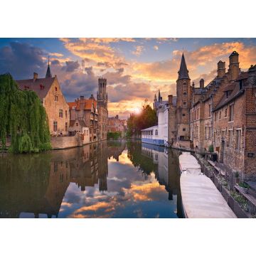 Lais Puzzle - Brügge. Bild von Brügge, Belgien während eines dramatischen Sonnenuntergangs - 1.000 Teile