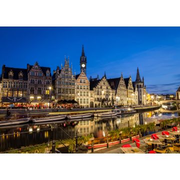 Lais Puzzle - Malerische mittelalterliche Gebäude mit Blick auf den "Graslei-Hafen" am Fluss Leie in der Stadt Gent, Belgien, Europa - 1.000 Teile