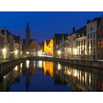 Lais Puzzle - Nächtliches Stadtbild mit Blick auf die Spiegelrei und den Jan van Eyckplein in Brügge, Belgien - 40, 100, 200, 500, 1.000 & 2.000 Teile