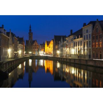 Lais Puzzle - Nächtliches Stadtbild mit Blick auf die Spiegelrei und den Jan van Eyckplein in Brügge, Belgien - 1.000 Teile