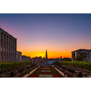 Lais Puzzle - Ein schöner Sonnenuntergang über der Stadt Brüssel in Belgien - 1.000 Teile