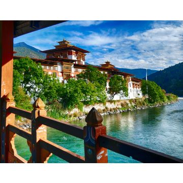Lais Puzzle - Die Festung Punakha Dzong liegt am Zusammenfluss der beiden Flüsse Pho Chu und Mo Chu. Punakha, Bhutan - 40, 100, 200, 500, 1.000 & 2.000 Teile