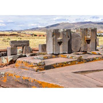 Lais Puzzle - Aufwändige megalithische Steinmetzarbeiten in Puma Punku, Teil des archäologischen Komplexes von Tiwanaku, einer UNESCO-Welterbestätte in der Nähe von La Paz, Bolivien - 1.000 Teile