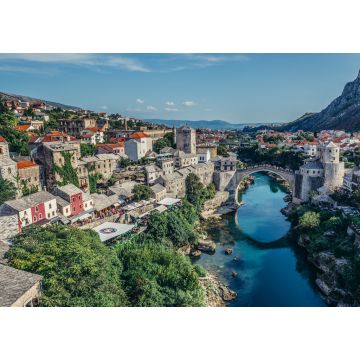 Lais Puzzle - Blick auf die Alte Brücke, rekonstruierte osmanische Brücke aus dem 16. Jahrhundert, Hauptattraktion der Altstadt von Mostar, Bosnien und Herzegowina - 1.000 Teile