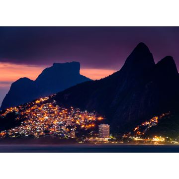 Lais Puzzle - Lichter der Favela Vidigal in Rio de Janeiro, bei Nacht, mit Bergen - 1.000 Teile