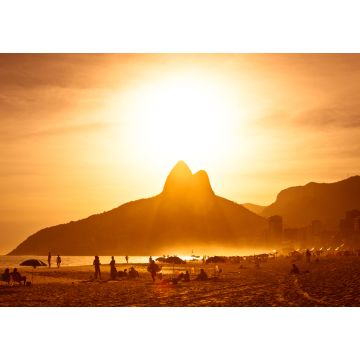 Lais Puzzle - Warmer Sonnenuntergang am Strand von Ipanema, Rio de Janeiro, Brasilien - 1.000 Teile