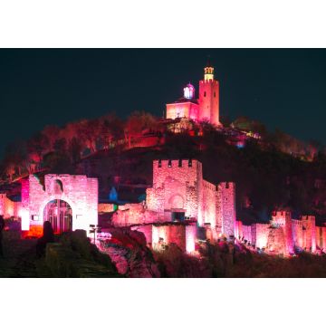 Lais Puzzle - Nachtfoto der Hauptstadt des Zweiten Bulgarischen Reiches, der mittelalterlichen Festung Tsarevets, Veliko Tarnovo, Bulgarien - 1.000 Teile