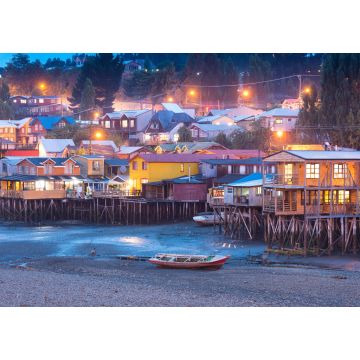 Lais Puzzle - Traditionelle Stelzenhäuser, so genannte Palafitos, in der Stadt Castro auf der Insel Chiloe in Südchile - 1.000 Teile