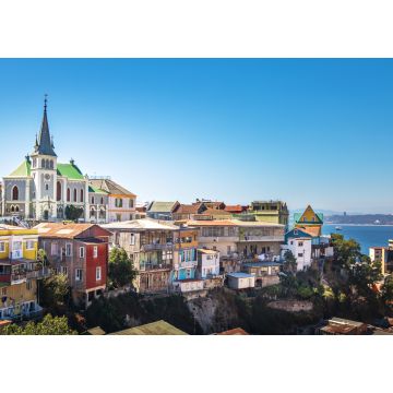 Lais Puzzle - Skyline von Valparaiso mit lutherischer Kirche - Valparaiso, Chile - 1.000 Teile