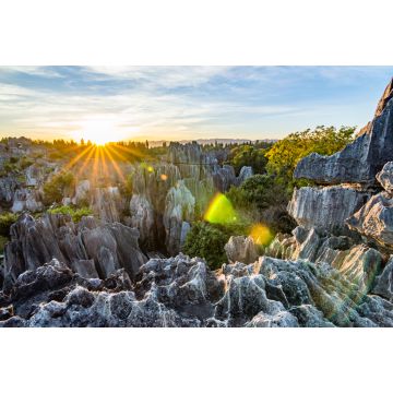 Lais Puzzle - Schöner Sonnenuntergang im Steinwald in Shilin, Kunming, Provinz Yunnan, China - 2.000 Teile