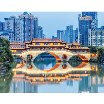 Lais Puzzle - Stadtkulisse der Anshun-Brücke, Chengdu, Sichuan, China - 40, 100, 200, 500, 1.000 & 2.000 Teile
