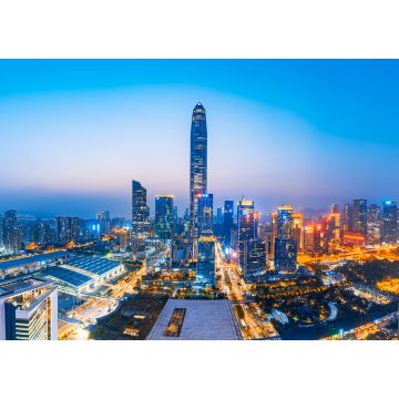 Lais Puzzle - Skyline-Szenerie bei Sonnenuntergang in Futian CBD, Shenzhen, China - 1.000 Teile