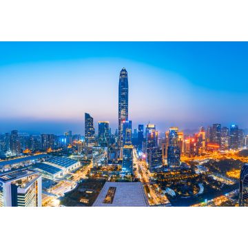 Lais Puzzle - Skyline-Szenerie bei Sonnenuntergang in Futian CBD, Shenzhen, China - 2.000 Teile