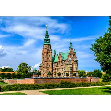 Lais Puzzle - Dänemark - Region Seeland - Kopenhagen Stadtzentrum - Panoramablick auf das königliche Schloss Rosenborg im Königlichen Garten Kondens Have Park - 1.000 Teile