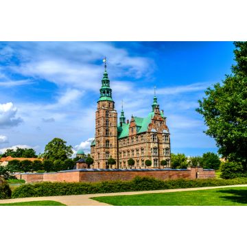 Lais Puzzle - Dänemark - Region Seeland - Kopenhagen Stadtzentrum - Panoramablick auf das königliche Schloss Rosenborg im Königlichen Garten Kondens Have Park - 2.000 Teile
