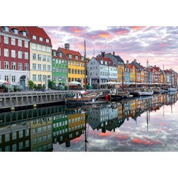 Lais Puzzle - Kopenhagen. Nyhavn-Kanal, bunte Häuser und Stadtmauer bei Sonnenaufgang - 1.000 Teile