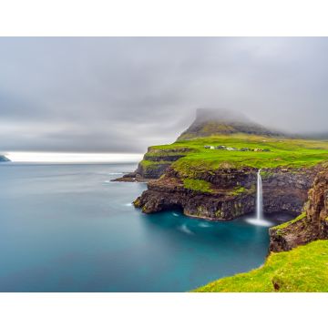 Lais Puzzle - Gasadalur Wasserfall, Langzeitbelichtung auf den Färöer Inseln, nebliger Tag - 40, 100, 200, 500, 1.000 & 2.000 Teile