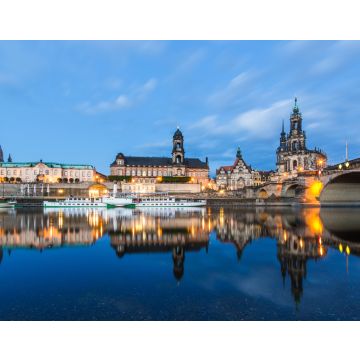 Lais Puzzle - Dresden bei Nacht, Deutschland während der blauen Stunde der Dämmerung - 40, 100, 200, 500, 1.000 & 2.000 Teile