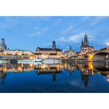 Lais Puzzle - Dresden bei Nacht, Deutschland während der blauen Stunde der Dämmerung - 1.000 Teile