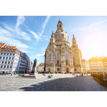 Lais Puzzle - Blick auf den Hauptplatz der Stadt mit der berühmten Frauenkirche bei Sonnenaufgang in Dresden, Deutschland - 1.000 Teile