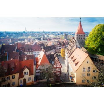 Lais Puzzle - Stadtbild der Altstadt von Nürnberg mit Stadtmauer, Deutschland, retro getönt - 2.000 Teile