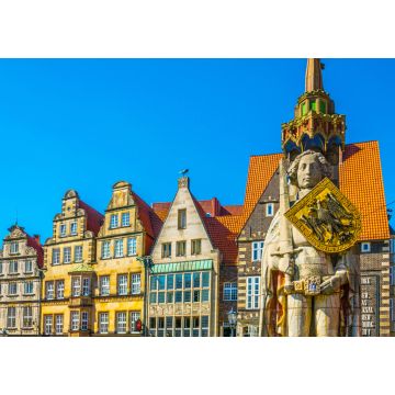 Lais Puzzle - Bunte Fassaden mit Bremer Roland-Statue in Bremen - 1.000 Teile