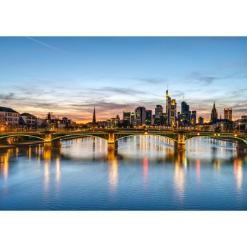 Lais Puzzle - Die Skyline von Frankfurt in Deutschland nach Sonnenuntergang - 1.000 Teile