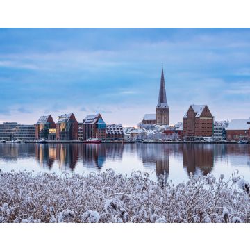 Lais Puzzle - Blick über die Warnow auf die Hansestadt Rostock im Winter - 40, 100, 200, 500, 1.000 & 2.000 Teile