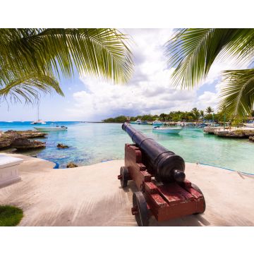 Lais Puzzle - Schiffskanone an der Uferpromenade der Stadt Bayahibe, La Altagracia, Dominikanische Republik - 40, 100, 200, 500, 1.000 & 2.000 Teile
