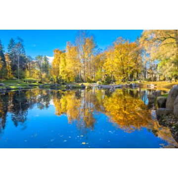 Lais Puzzle - Japanischer Garten aus Steinen im Park Kadriorg mit schönem Teich im goldenen Herbst. Tallinn, Estland - 2.000 Teile