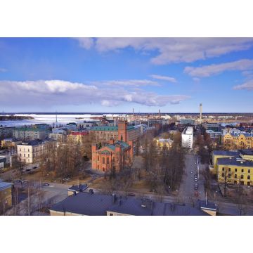 Lais Puzzle - Blick über die Stadt Vaasa, Finnland, im späten Frühjahr, wenn das Meer noch zugefroren ist - 1.000 Teile