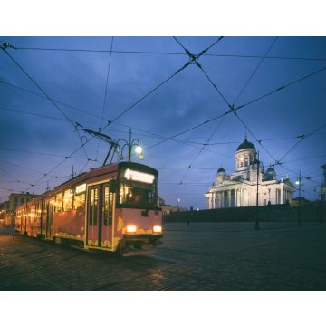 Lais Puzzle - Straßenbahn auf dem Senatsplatz von Helsinki bei Sonnenuntergang mit dem Dom von Helsinki im Hintergrund in Finnland - 40, 100, 200, 500, 1.000 & 2.000 Teile