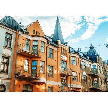 Lais Puzzle - Mehrfarbige Fassaden von Gebäuden in Helsinki, der Hauptstadt Finnlands, die traditionelle skandinavische Architektur, Ullanlinna, Huvilakatu - 1.000 Teile