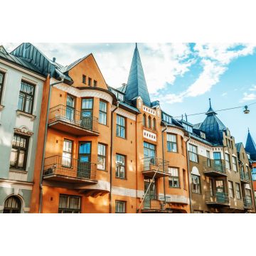 Lais Puzzle - Mehrfarbige Fassaden von Gebäuden in Helsinki, der Hauptstadt Finnlands, die traditionelle skandinavische Architektur, Ullanlinna, Huvilakatu - 2.000 Teile