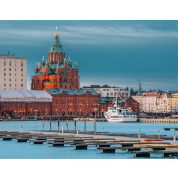 Lais Puzzle - Helsinki, Finnland. Kanavaranta Straße mit Uspenski Kathedrale im Winter Morgen - 40, 100, 200, 500, 1.000 & 2.000 Teile