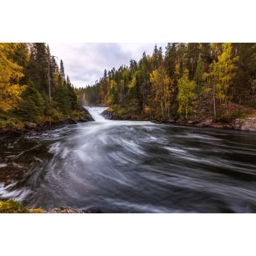 Lais Puzzle - Schöner Fluss mit Wasserfall im Herbstwald, Oulanka-Nationalpark, Finnland - 2.000 Teile