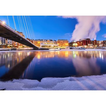 Lais Puzzle - Tampere Tammerkoski Stromschnellen blaue Stunde und Laukonsilta-Brücke - 1.000 Teile