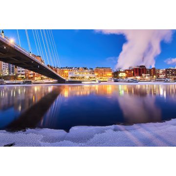Lais Puzzle - Tampere Tammerkoski Stromschnellen blaue Stunde und Laukonsilta-Brücke - 2.000 Teile