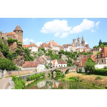 Lais Puzzle - Mittelalterliches Semur-en-Auxois in Burgund, Fluss Armancon, Frankreich - 2.000 Teile