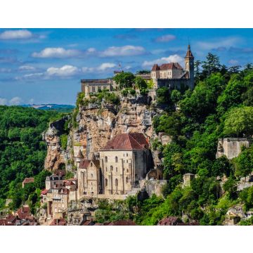 Lais Puzzle - Rocamadour mittelalterliches Heiligtum Stadtbild mit blauem Himmel und einige Wolken, Lot, Frankreich - 40, 100, 200, 500, 1.000 & 2.000 Teile