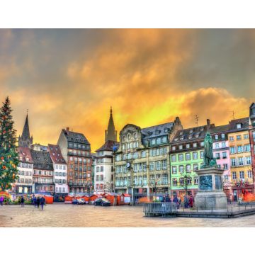 Lais Puzzle - Weihnachtsbaum und Statue von General Kleber in Straßburg, Frankreich - 40, 100, 200, 500, 1.000 & 2.000 Teile