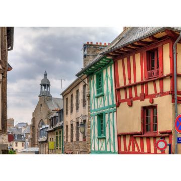 Lais Puzzle - Schönes Stadtbild der alten traditionellen Häuser mit Holzbalken in Saint-Brieuc, im Departement Côtes-d'Armor in der Bretagne, Frankreich - 1.000 Teile