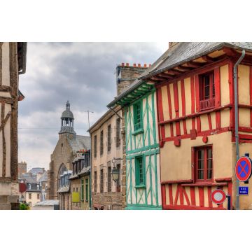 Lais Puzzle - Schönes Stadtbild der alten traditionellen Häuser mit Holzbalken in Saint-Brieuc, im Departement Côtes-d'Armor in der Bretagne, Frankreich - 2.000 Teile
