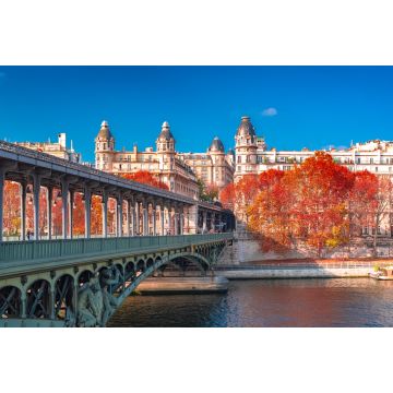 Lais Puzzle - Paris, Panorama im Herbst, die Bir-Hakeim-Brücke und schöne Pariser Gebäude, Blick auf die Seine - 2.000 Teile
