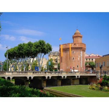 Lais Puzzle - Blick auf den Kanal und das Schloss von Perpignan im Frühling. Pyrenäen-Orientales, Frankreich - 40, 100, 200, 500, 1.000 & 2.000 Teile