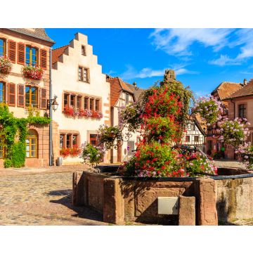 Lais Puzzle - Bunte Häuser auf einem Platz im Dorf Bergheim an der elsässischen Weinstraße, Frankreich - 40, 100, 200, 500, 1.000 & 2.000 Teile